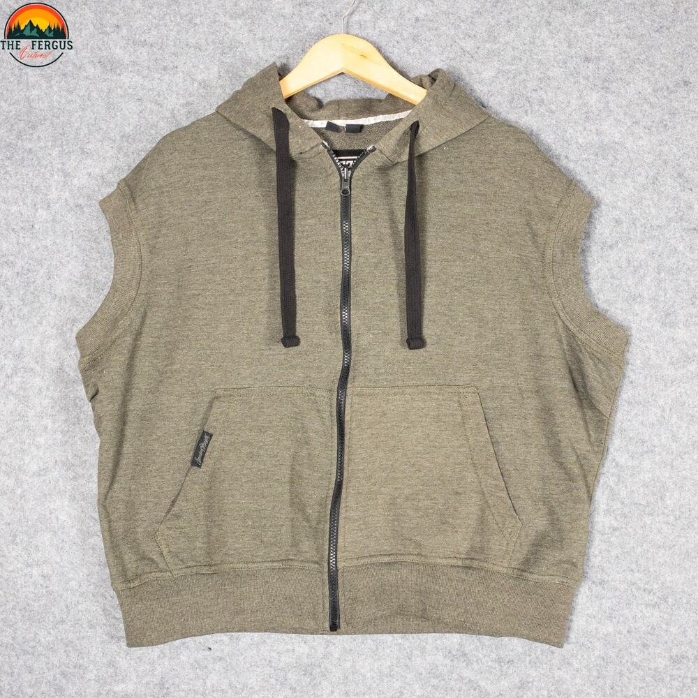 Speed And Strength Motorcycle Sleeveless Hoodie Brown Full-Zip Women's Size 2XL